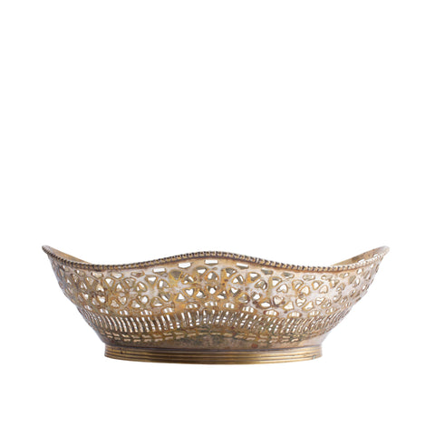 Vintage French Pierced Metal Bowl