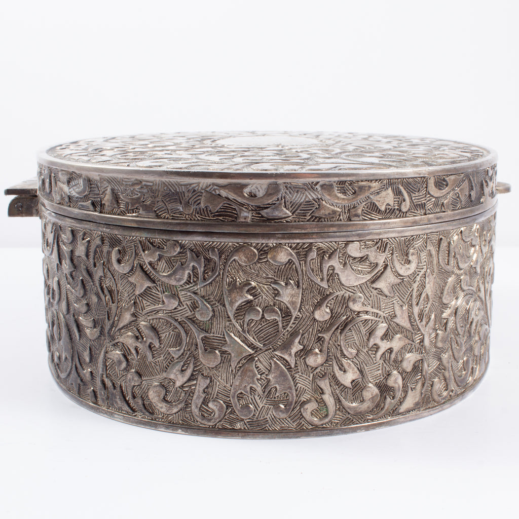 Vintage Engraved Silver Jewelry Box found in France