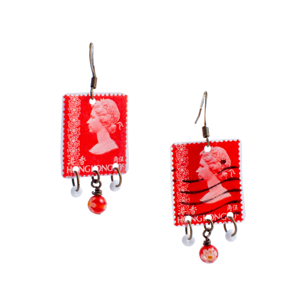 Stamp Collection Earrings | Red