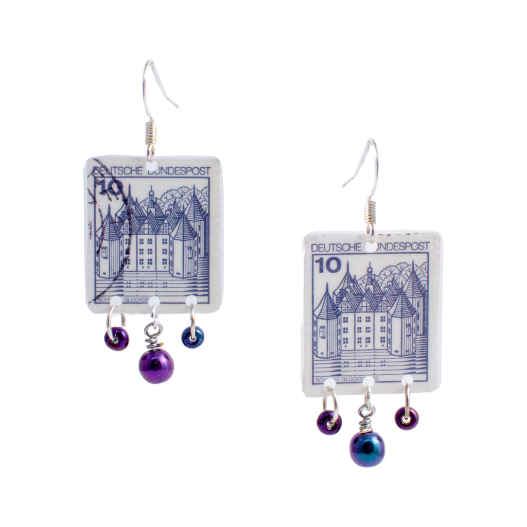 Stamp Collection Earrings | Blue