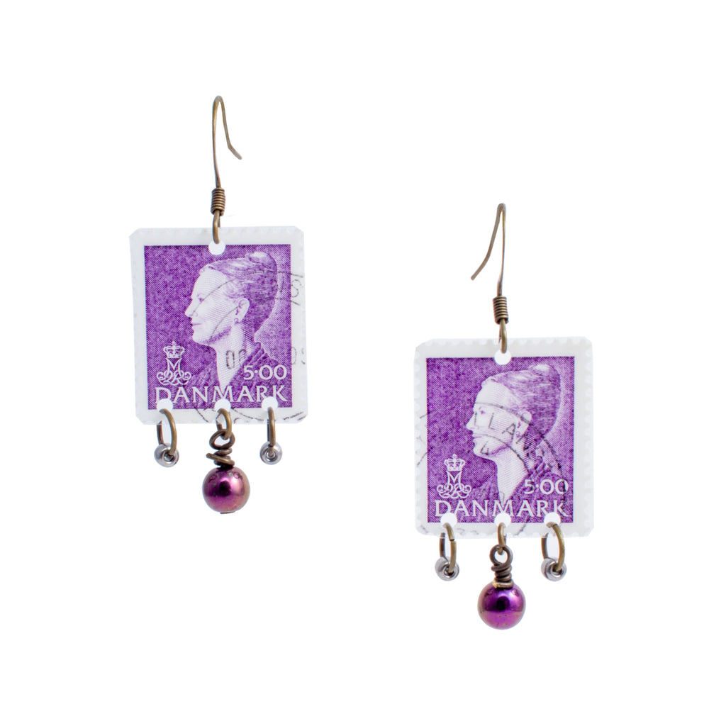 Stamp Collection Earrings | Purple
