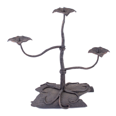 Vintage Cast Iron Faux Bois Candelabra found in France