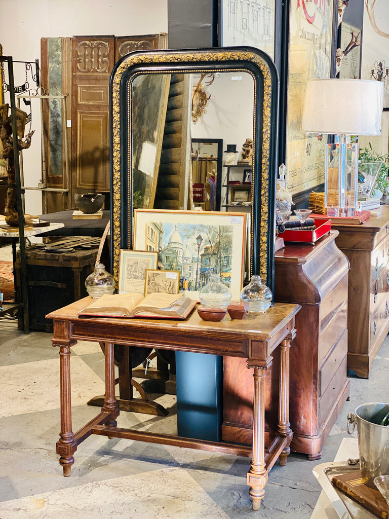 19th Century French Louis Philippe Gold Leaf Wall Mirror with Floral  Engravings - Country French Interiors