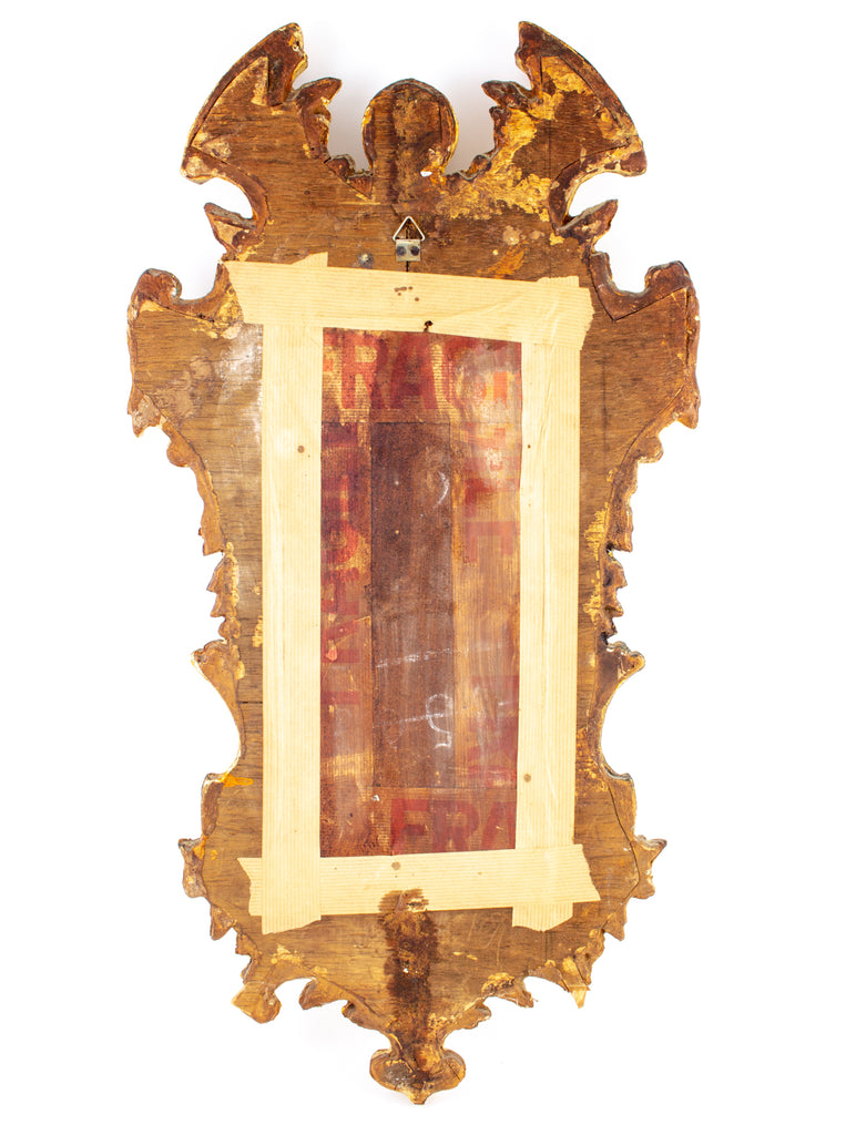 Antique French Carved Gilt Mirror with Lion Detail