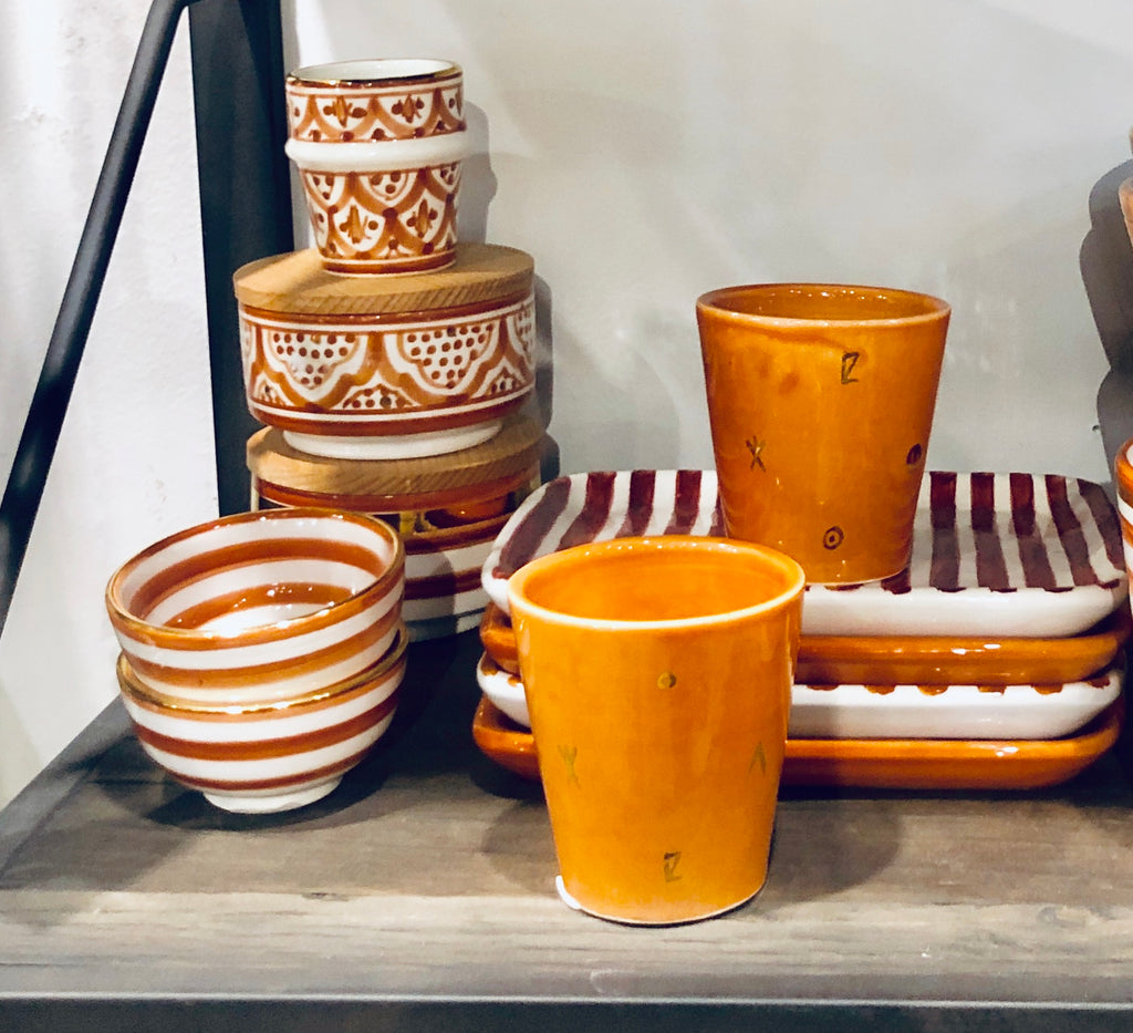 Handmade Moroccan Ceramic Condiment Bowls - Set of Two (More Colors Available)