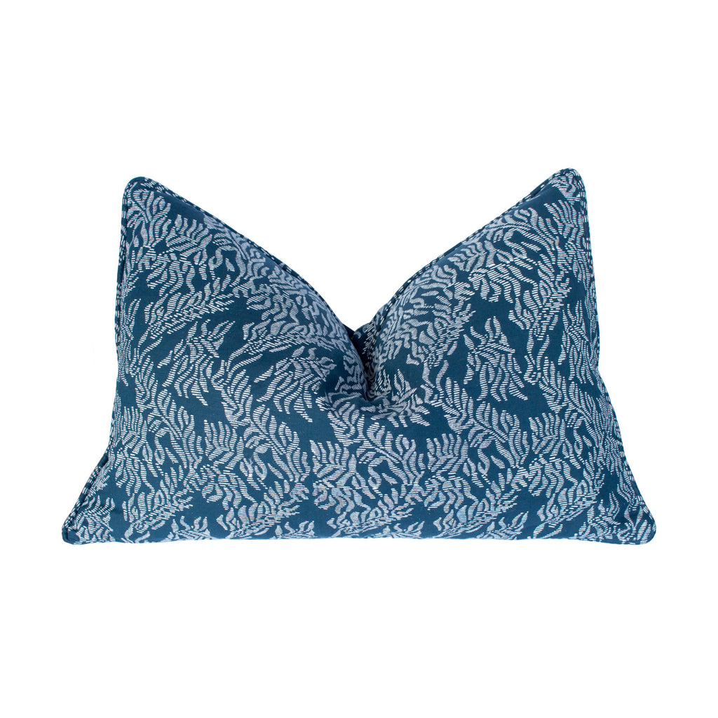 Turkish Silk Cotton Lumbar Pillow - Balthazar Blue