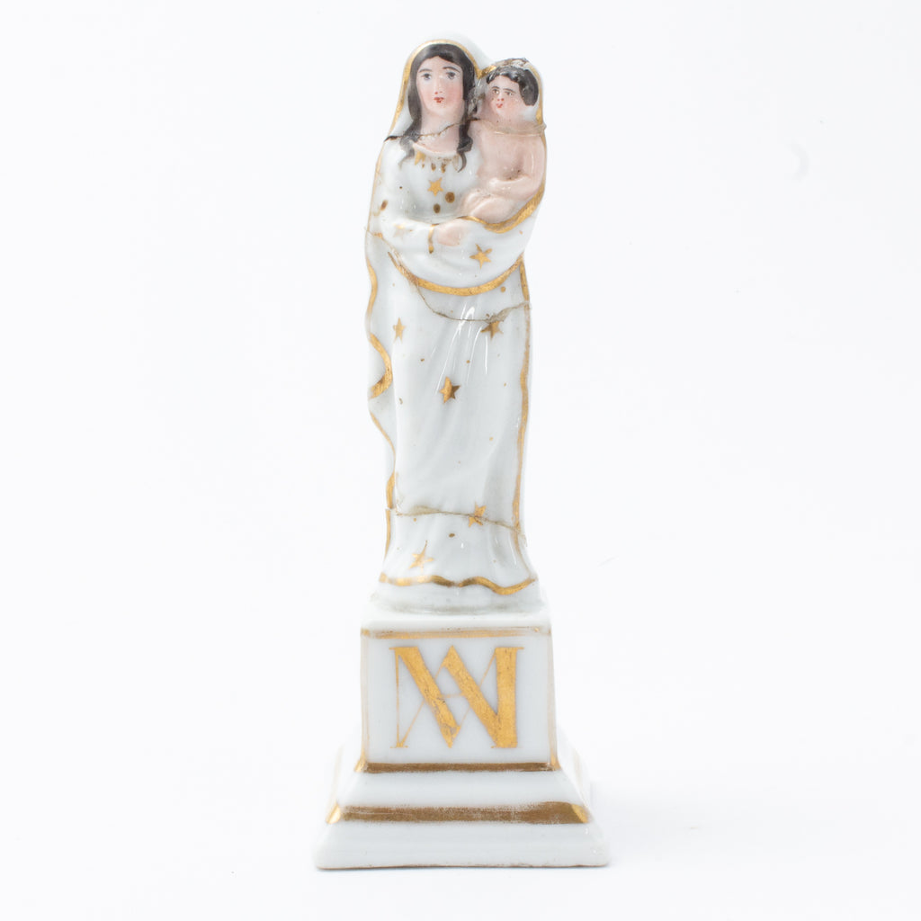 Vintage Porcelain Blessed Mother Statuette sourced in France