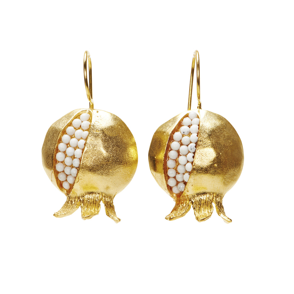 Handmade Gold Pomegranate Granada Earrings from Istanbul