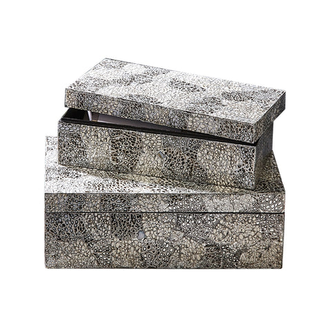 Crackle & Shimmer Mother of Pearl Boxes (Two Sizes)