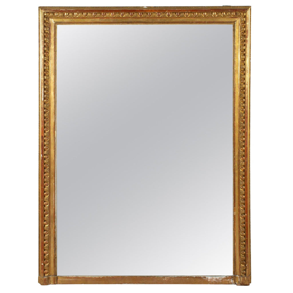 Large Antique French Gilt Mirror with Original Glass
