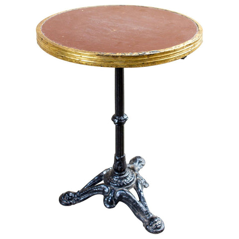 Antique French Iron and Wood Bistro Table