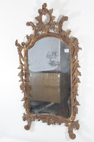 Ornate Antique Italian Rococo Gilt Frame Mirror with Open Carvings