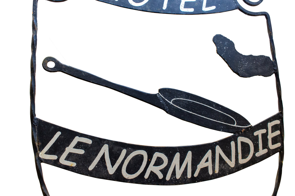 Antique French Iron Trade Sign - Hotel Le Normandie