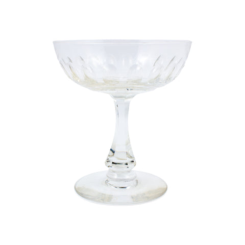 Set of Six Vintage French Cut Crystal Champagne Coupes