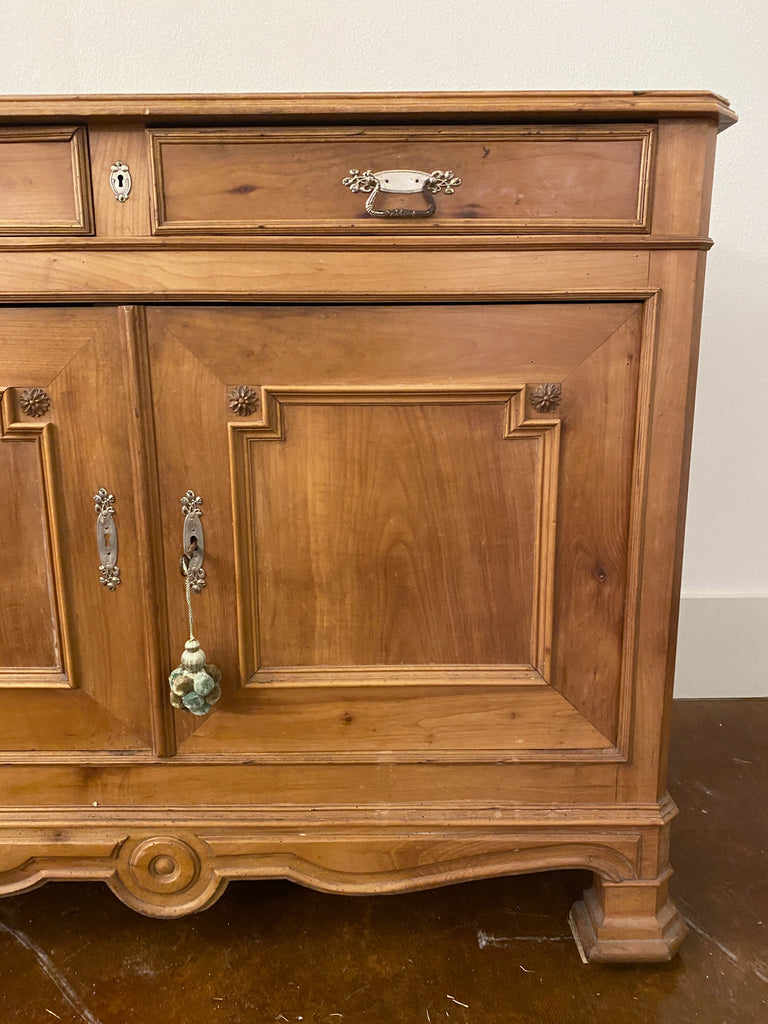 Antique French Carved Oak Buffet with Interior Storage