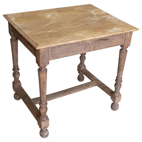 Distressed Antique French Oak Side Table, circa 1910