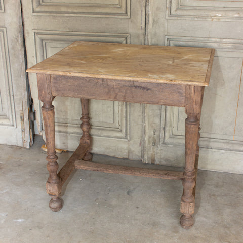 Distressed Antique French Oak Side Table, circa 1910