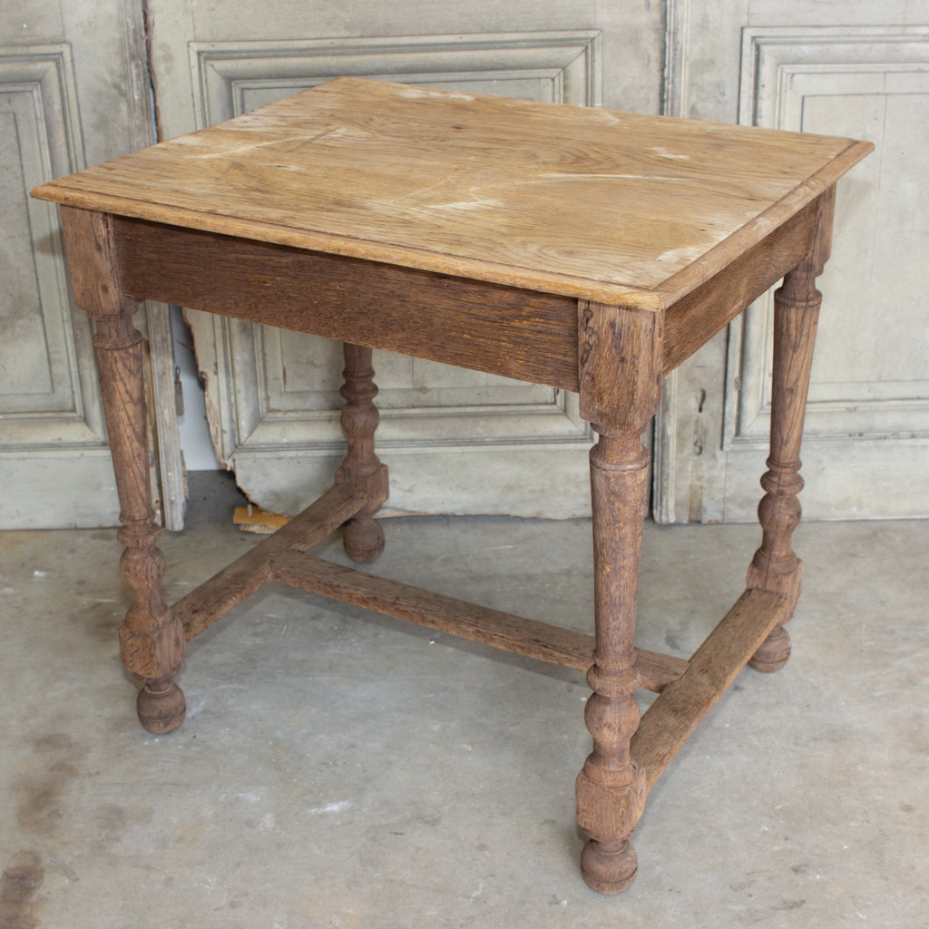 Distressed Antique French Oak Side Table, circa 1910