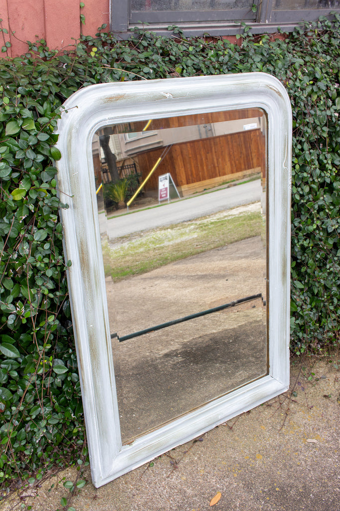 Antique French Painted Louis Philippe Mirror with Beveled Glass