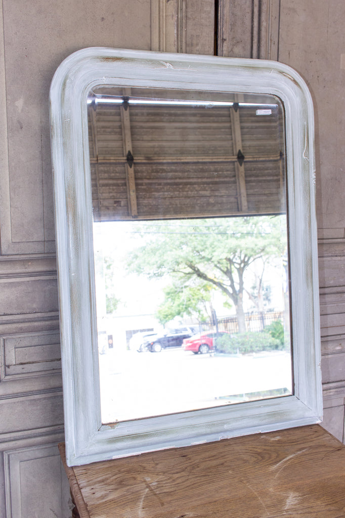 Antique French Painted Louis Philippe Mirror with Beveled Glass