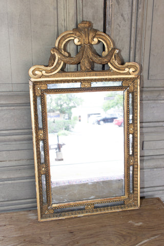 Antique Spanish Gilt Mirror with Open Carvings and Original Glass