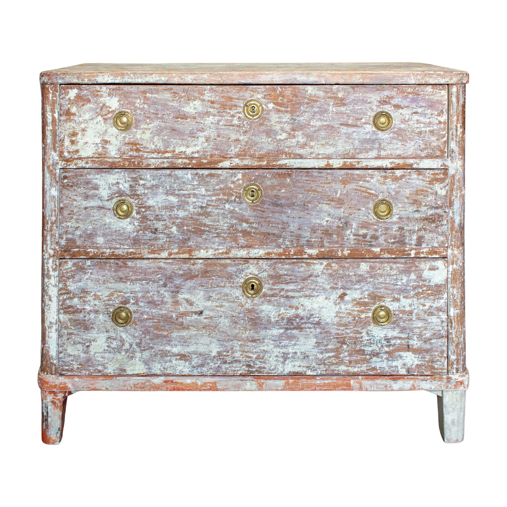 Early 18th Century Gustavian Chest of Drawers with Chalked Finish
