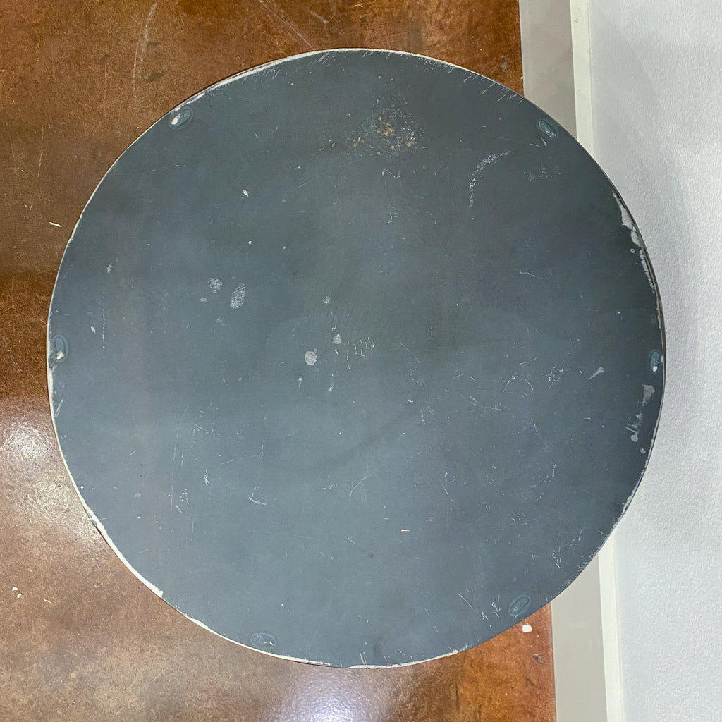 Vintage French Industrial Round Metal Side Table