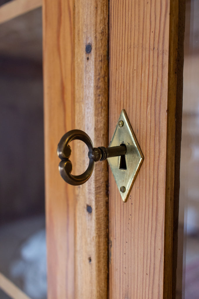 1920s French Pine Deux Corps with Glass Doors