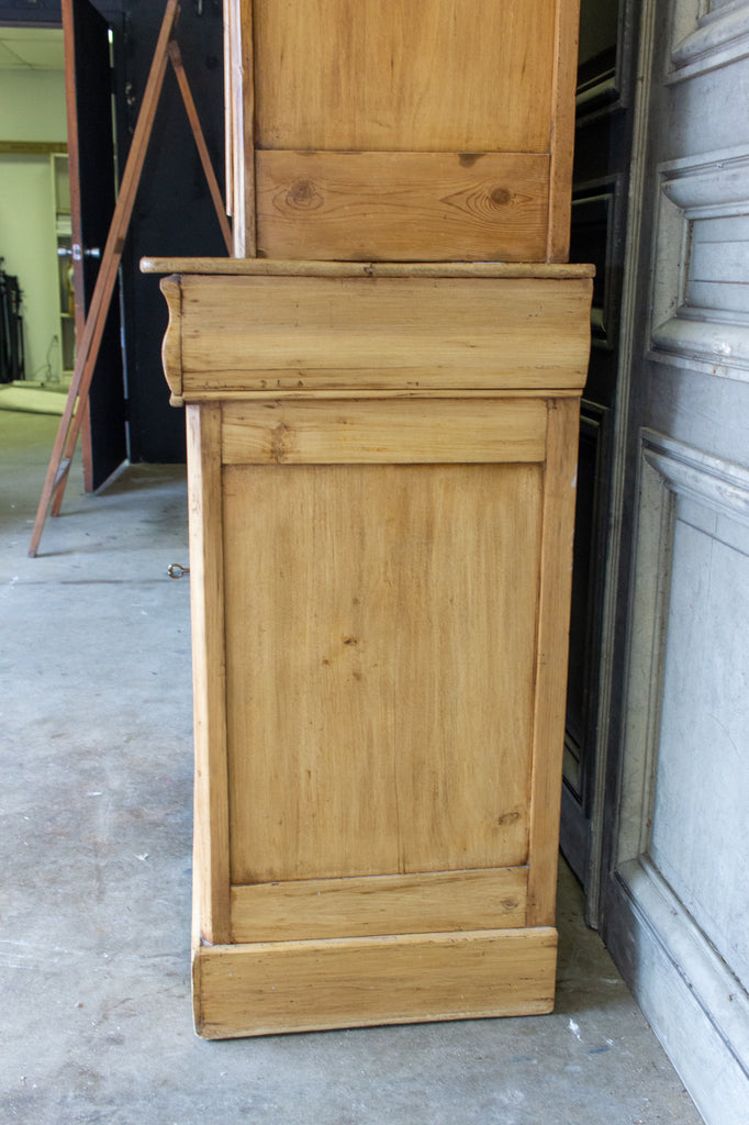 1920s French Pine Deux Corps with Glass Doors