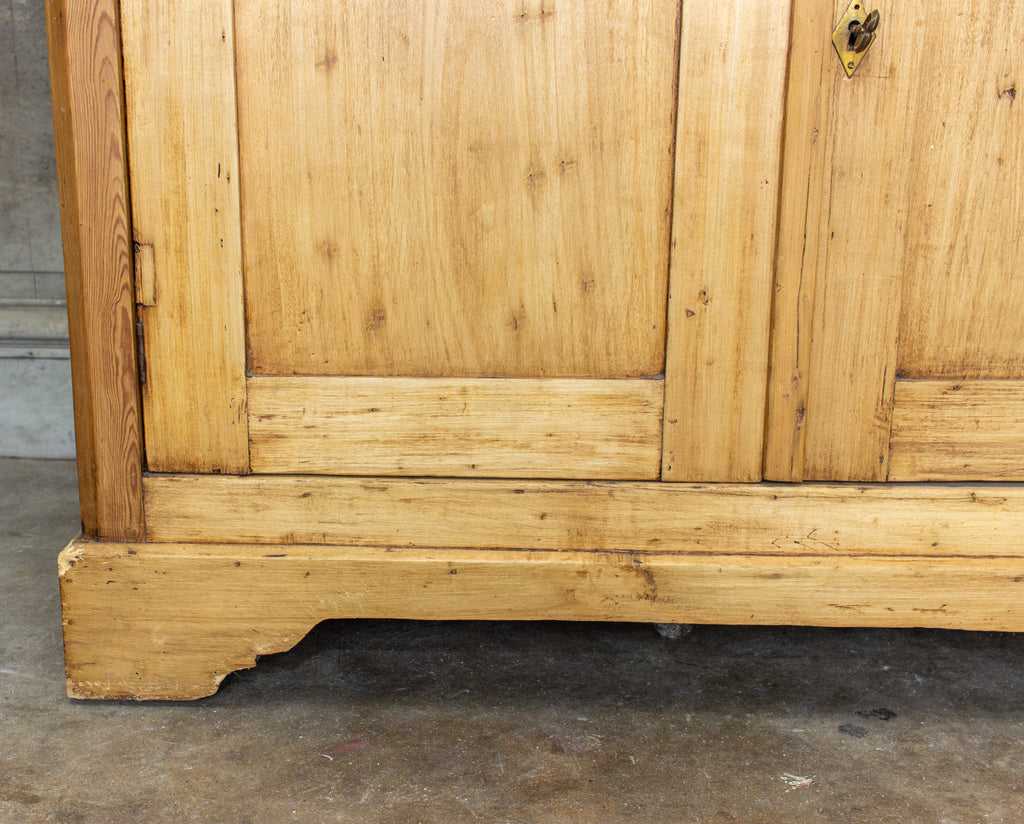 1920s French Pine Deux Corps with Glass Doors