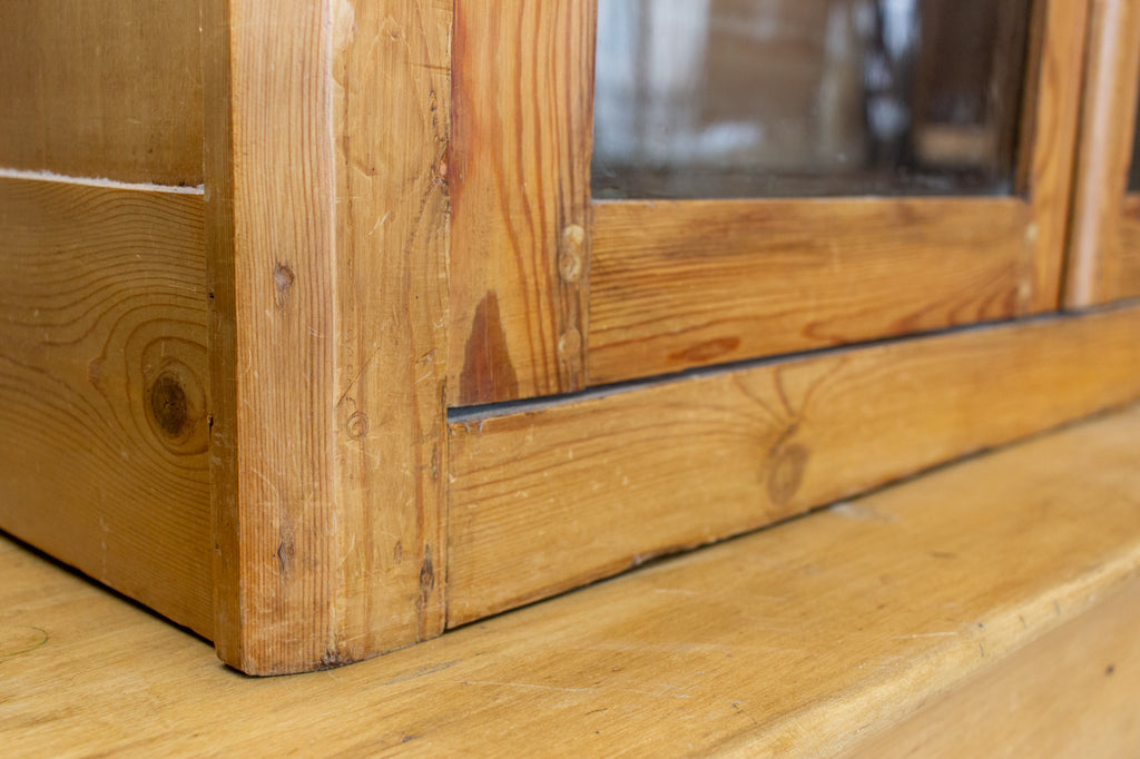 1920s French Pine Deux Corps with Glass Doors
