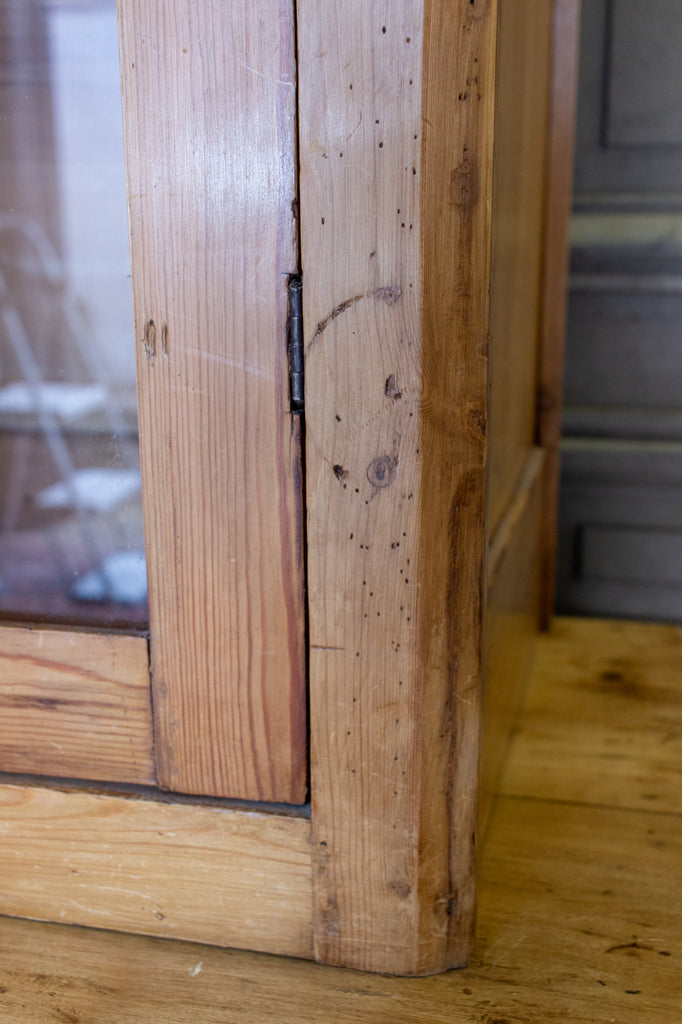 1920s French Pine Deux Corps with Glass Doors
