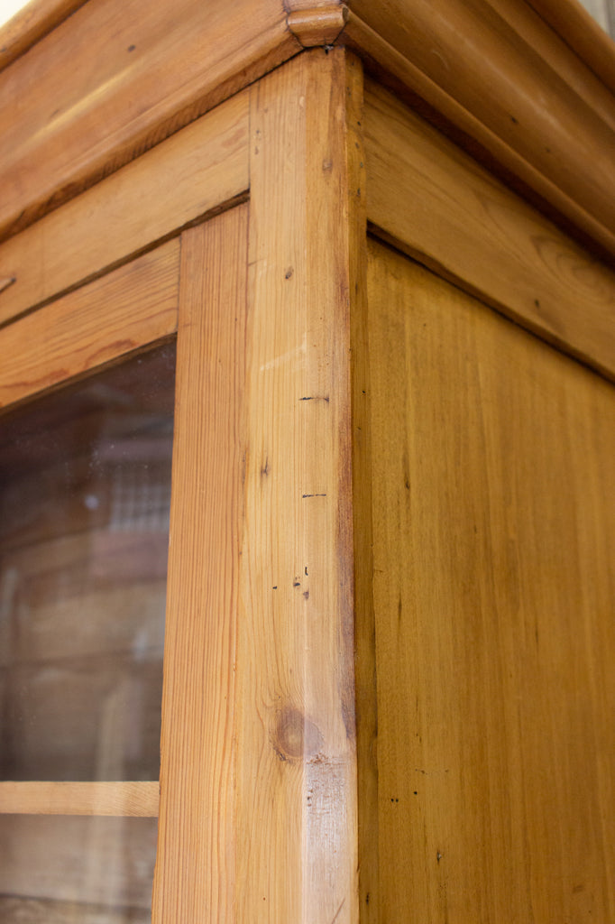 1920s French Pine Deux Corps with Glass Doors