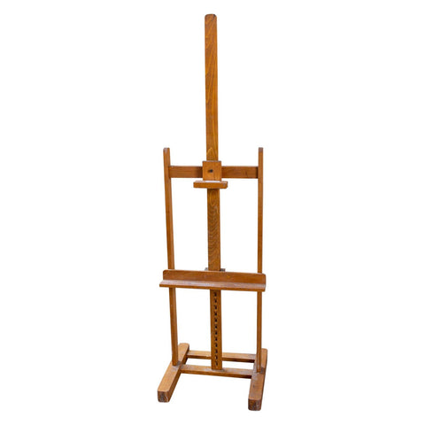 Large Vintage French Wood Floor Easel