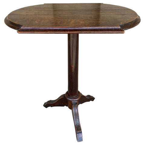Antique French Carved Wood Pedestal Table with Cabriole Legs, circa 1880
