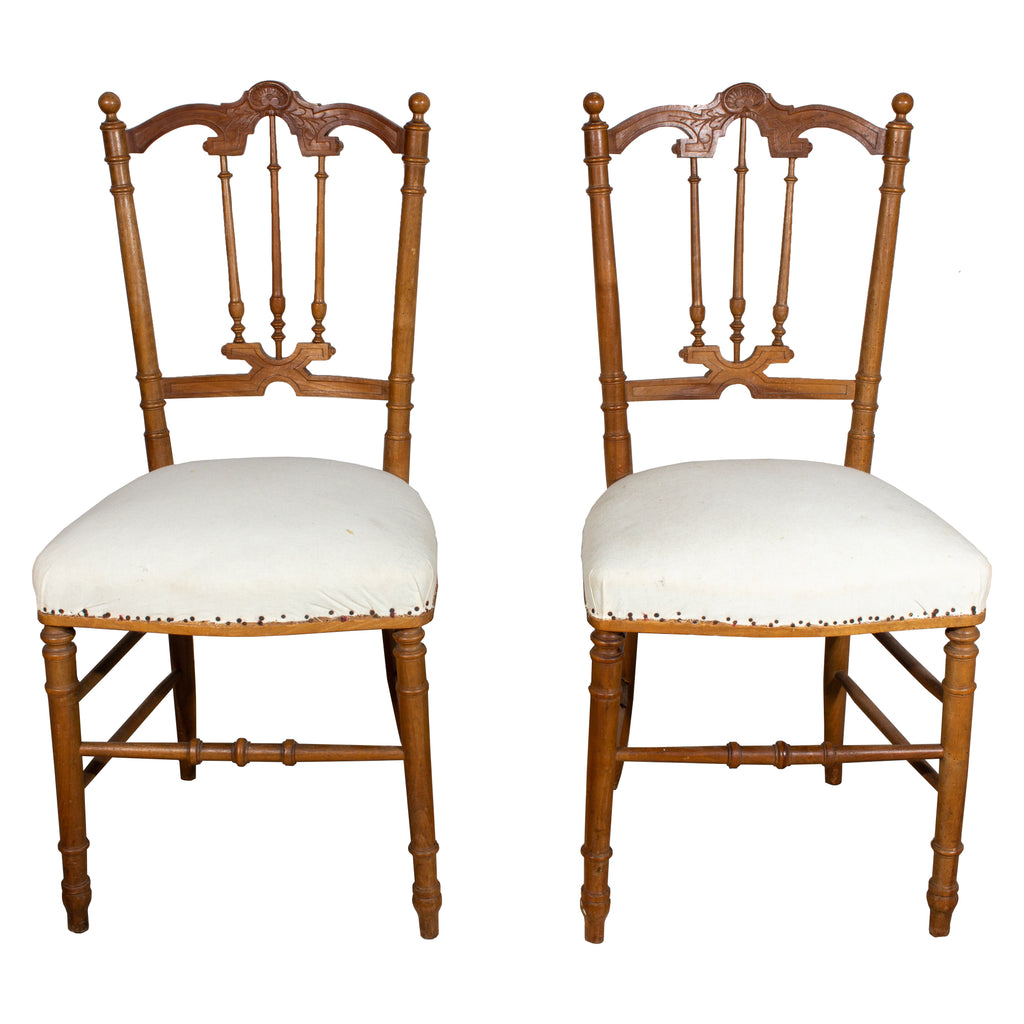 Antique French Carved Wood Dining Chair | Pair Available