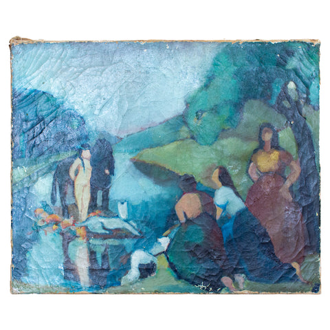 Antique French Impressionist Painting - Unframed