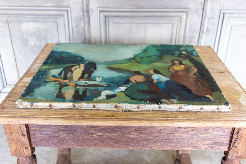 Antique French Impressionist Painting - Unframed