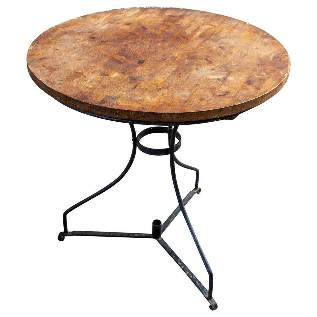 Vintage French Iron and Wood Garden Table