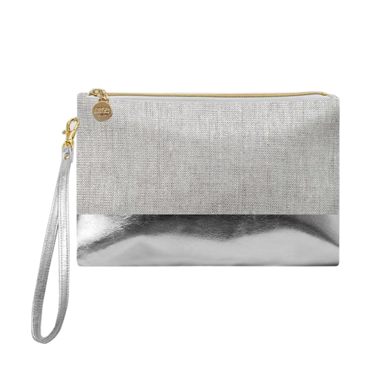 Corsica Silver Colorblock Wristlet