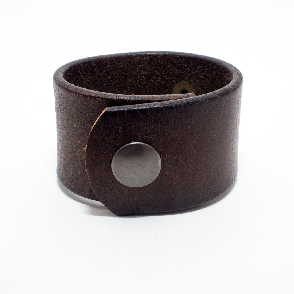 Handcrafted Leather & Metal Number 1 Cuff