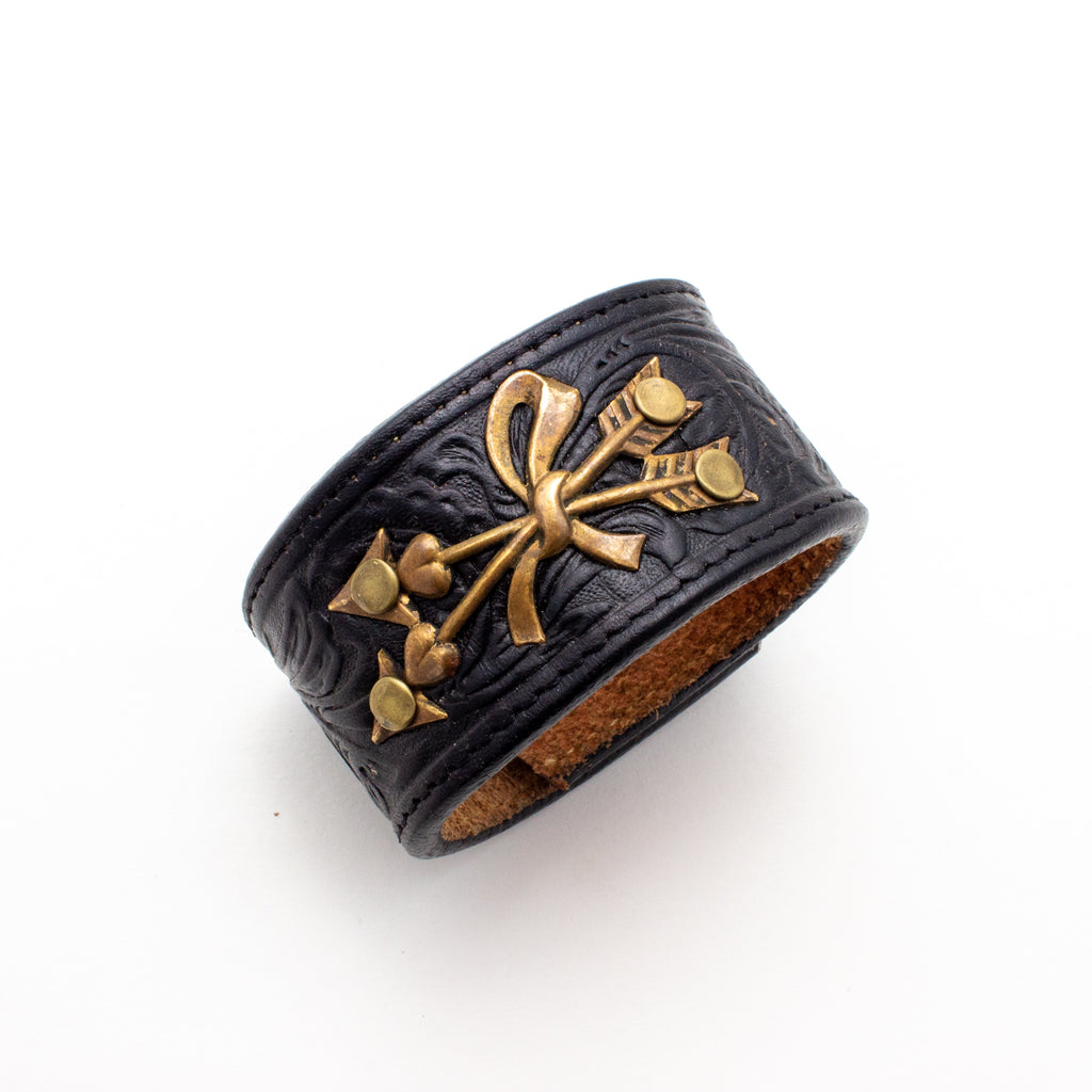 Handcrafted Leather & Metal Arrows Cuff