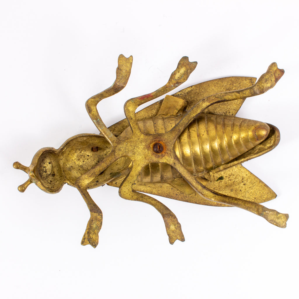 Vintage French Brass Jeweled Insect Box