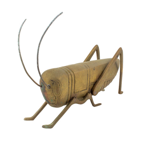 Large Mid-Century Brass Cricket