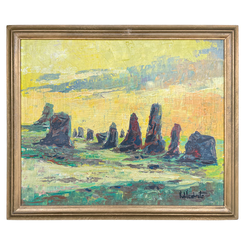 Mid-Century French Impressionist Painting in Gilt Frame | 25 x 21