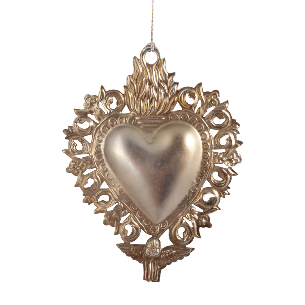 Metal Sacred Heart Milagros Ornament