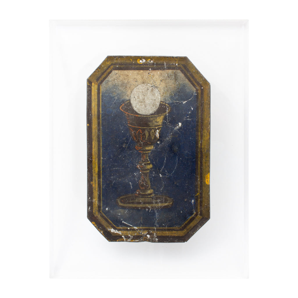 Antique Italian Religious Fragment on Acrylic