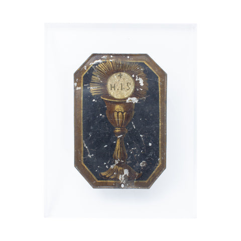Antique Italian Religious Fragment on Acrylic