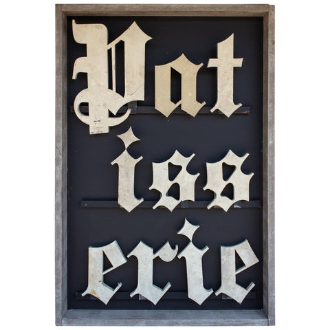 Antique French Patisserie Letters Parisian Shop Sign Art