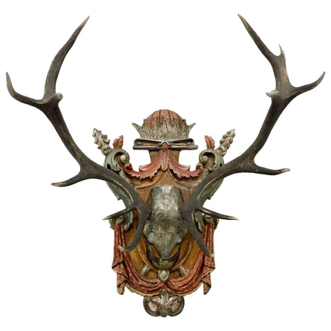 Prussian Red Stag with French Plaque and Original French Officer's Artillery Gorget